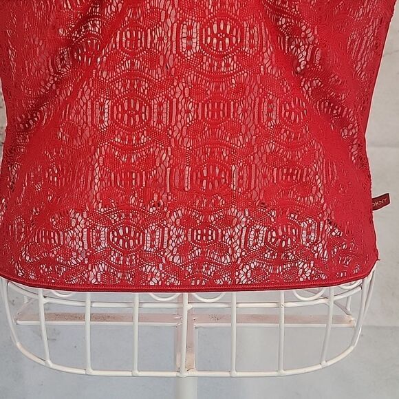 Dkny Red Lace Camisole Top Womens Size L - Picture 3 of 10